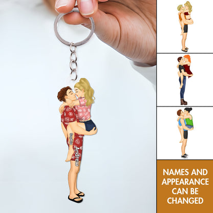 Couple - Couple Kissing - Personalized Acrylic Keychain