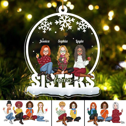 Sister - Sisters Forever - Personalized Custom Shaped Ornament