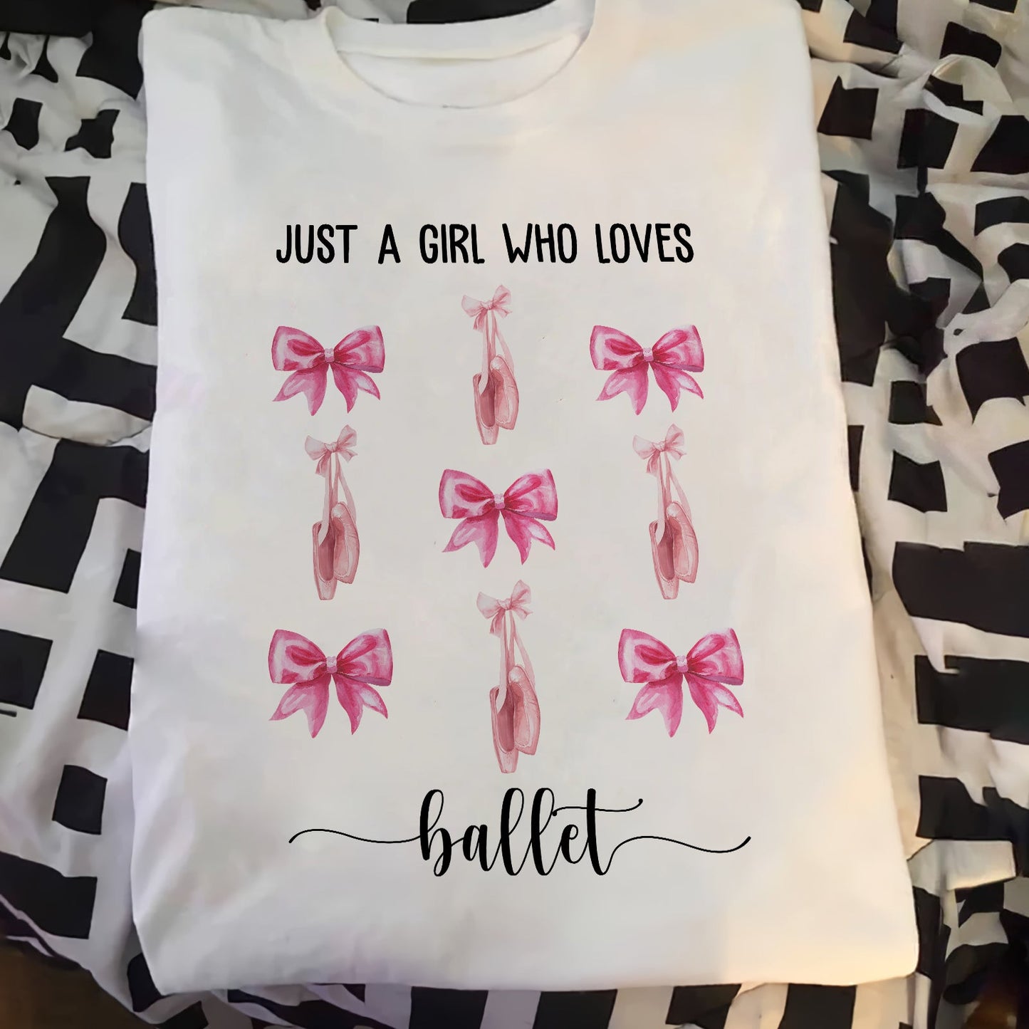 Ballet, Baseball - Coquette Pink Bow Trendy Just A Girl Who Loves- Personalized Shirt