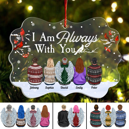 I Am Always With You - Personalized Acrylic Ornament - Family Hugging