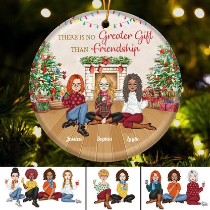 Friends - There is no greater gift than friendship - Personalized Ceramic Round Shaped