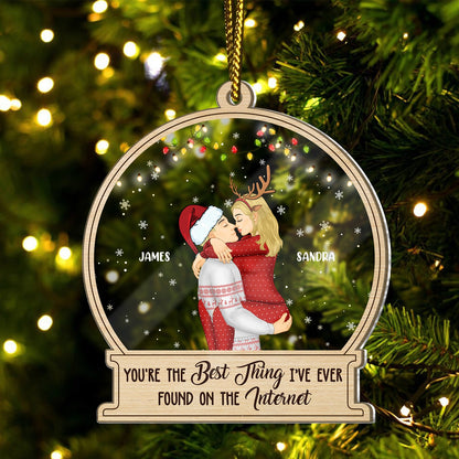 Couple - Kissing Couple Best Thing On The Internet - Personalized 2-Layered Mix Ornament