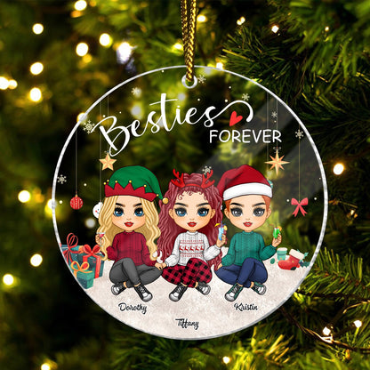 Besties - Sisters Forever - Personalized Acrylic Ornament