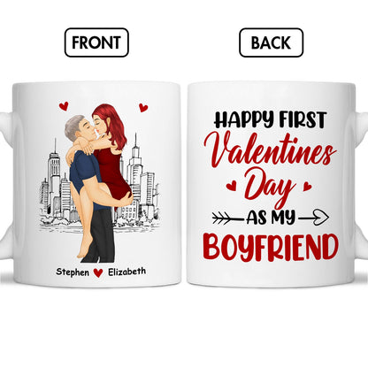 Couple Personalized Custom Accent Mug - Valentine Gift For Husband Wife, Anniversary, First Valentines Together