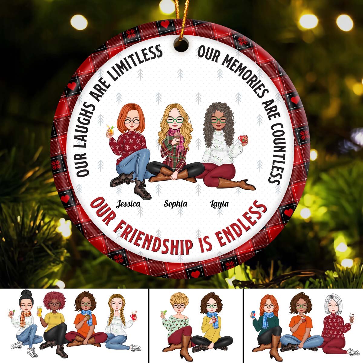 Our Friendship Is Endless Ver 2 - Personalized Ceramic Ornament