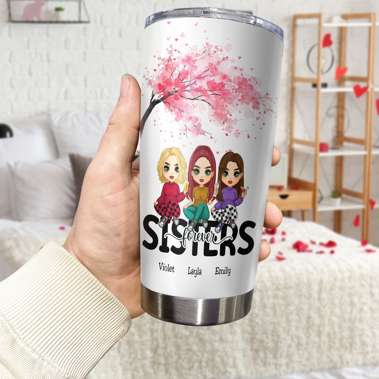 Family - Sisters Forever - Personalized Tumbler