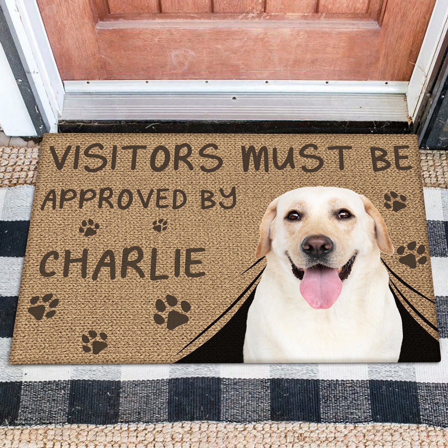 Pet Lovers - Visitors Must Be Approved By This Dog - Personalized Doormat