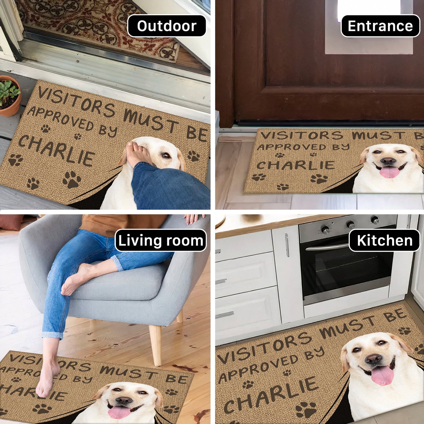 Pet Lovers - Visitors Must Be Approved By This Dog - Personalized Doormat