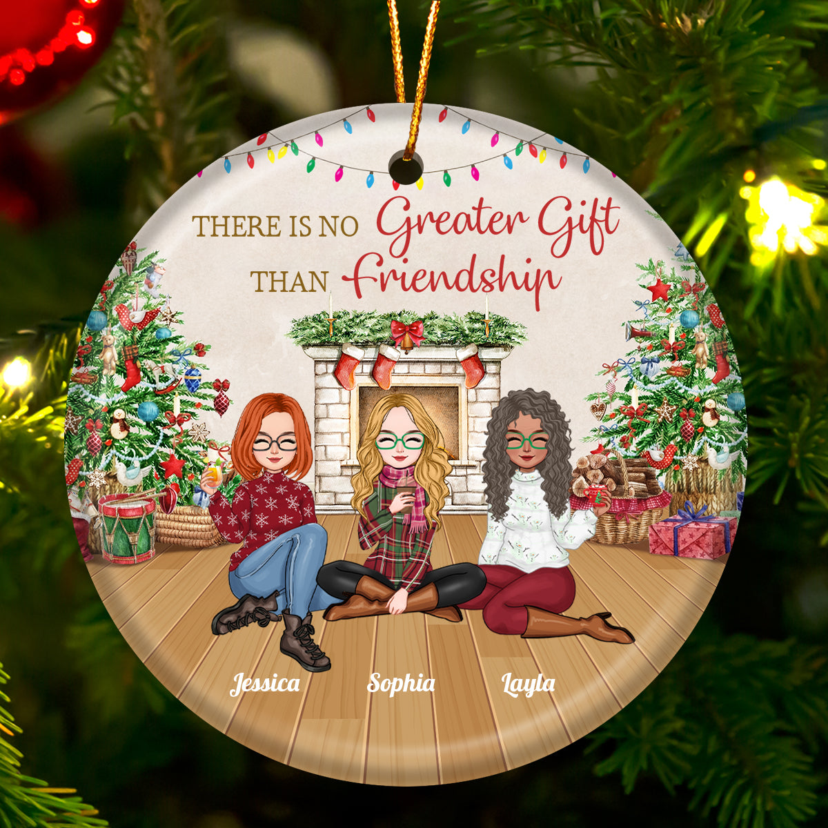 Friends - There is no greater gift than friendship - Personalized Ceramic Round Shaped