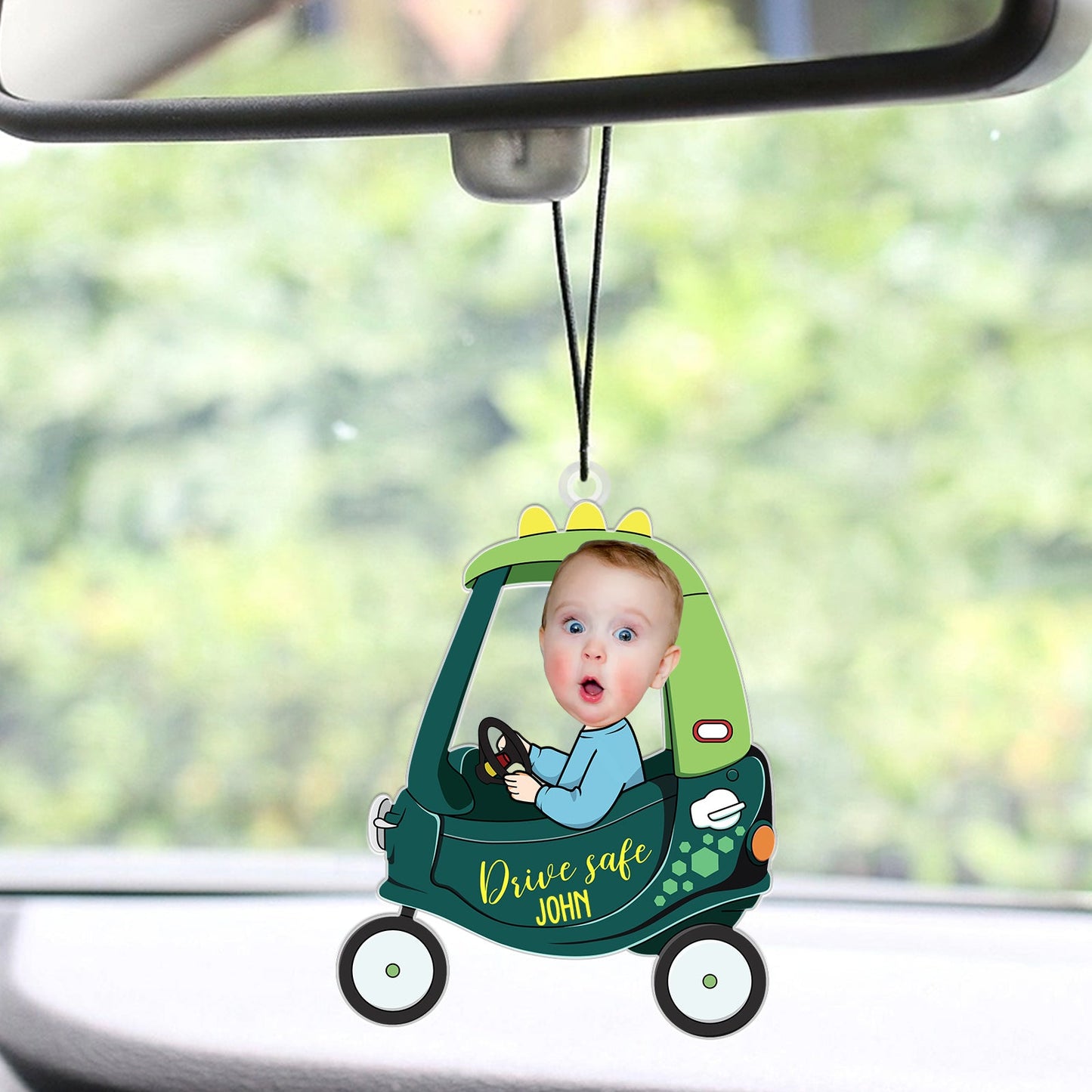 Custom Photo Drive Safe Daddy - Birthday, Loving Gift For Dad, Father, Papa, Grandpa - Personalized Acrylic Keychain