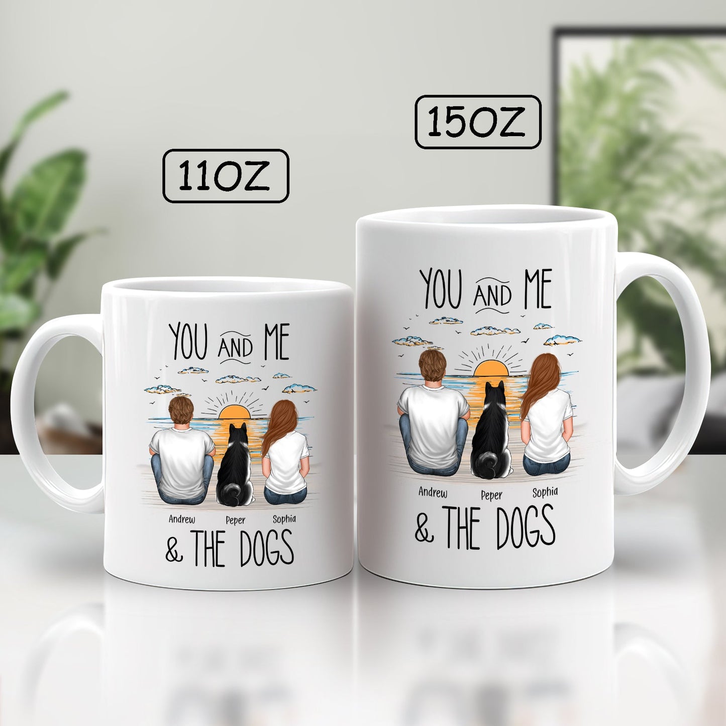 Family - You And Me & The Dogs - Personalized Mug