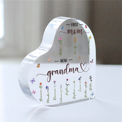 Mother - First Mom Now Grandma - Personalized Acrylic Plaque