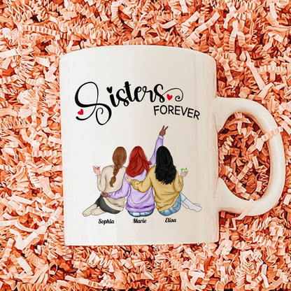 Besties - Sisters Forever - Personalized Mug (Ver 3)