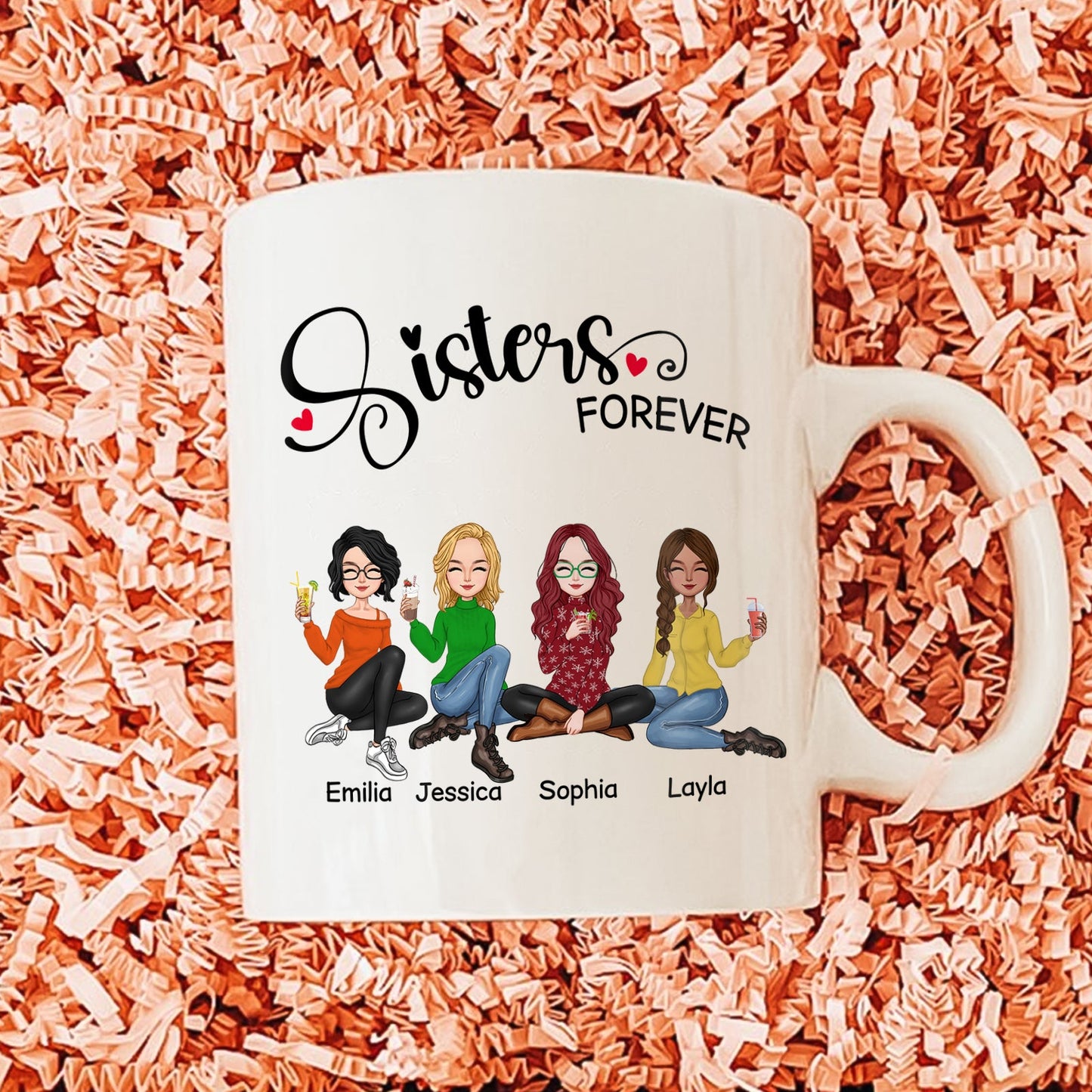 Besties - Sisters Forever - Personalized Mug