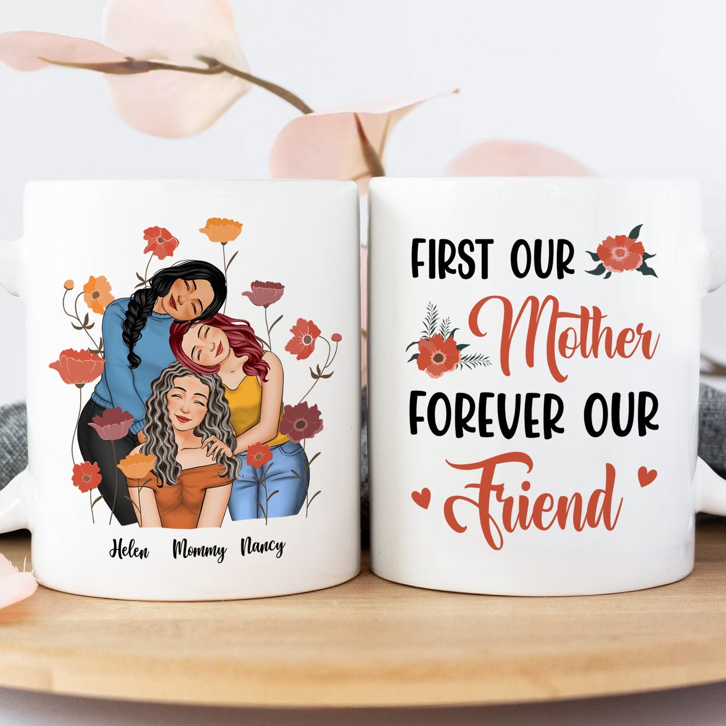 Mother - Mother & Daughters-A Bond That Can't Be Broken - Personalized Mug