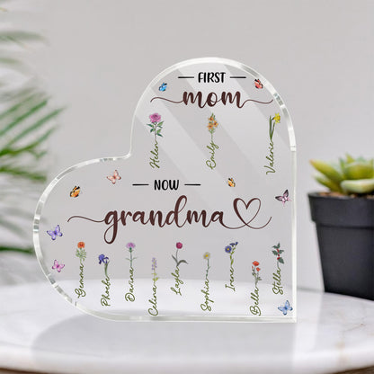 Mother - First Mom Now Grandma - Personalized Acrylic Plaque