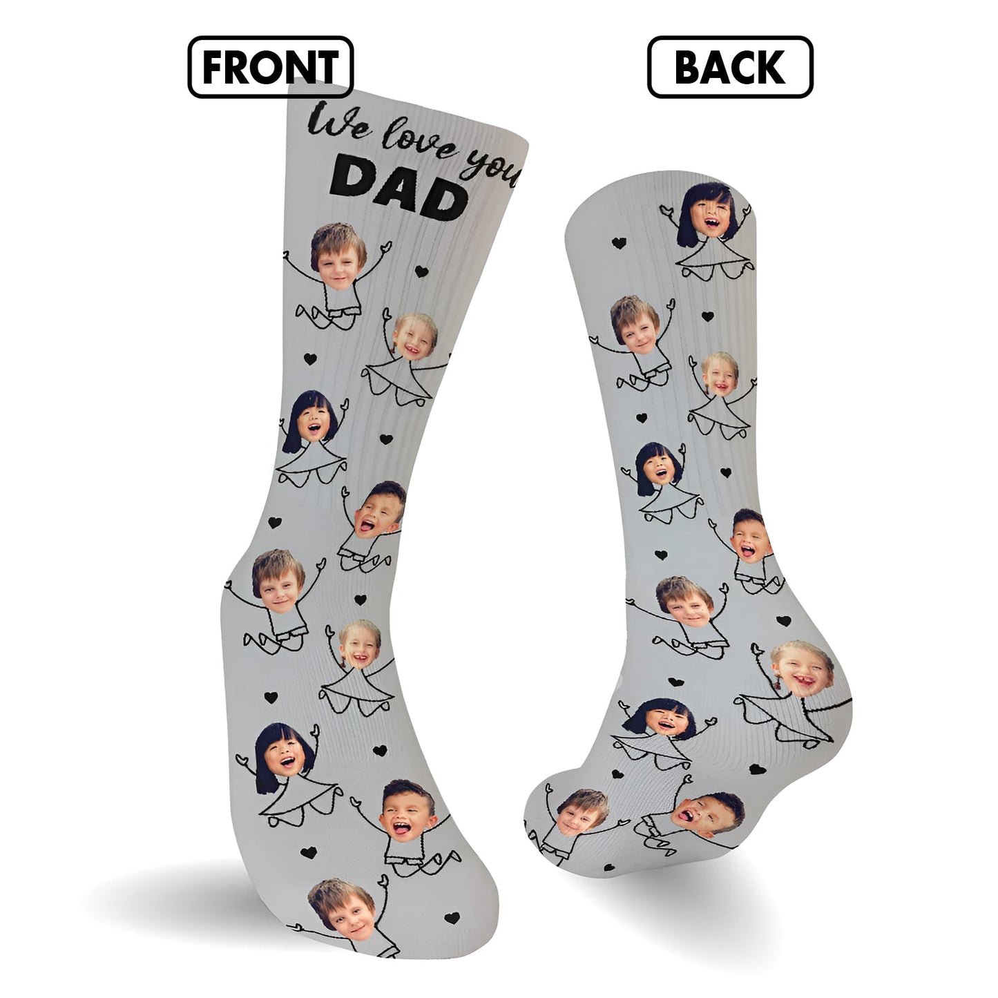 Father - Love You Dad - Personalized Socks