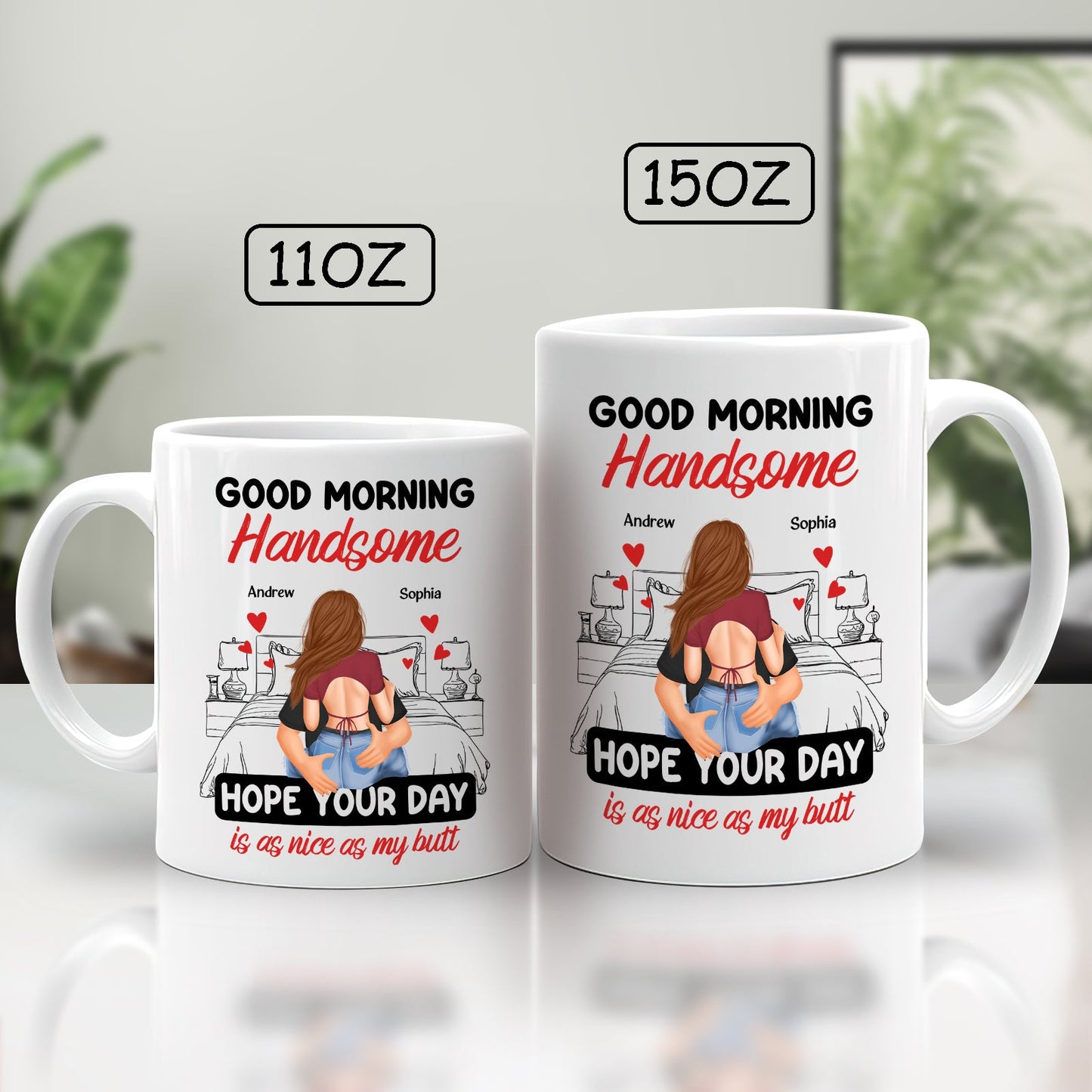 Couple - Good Morning Handsome - Personalized Mug