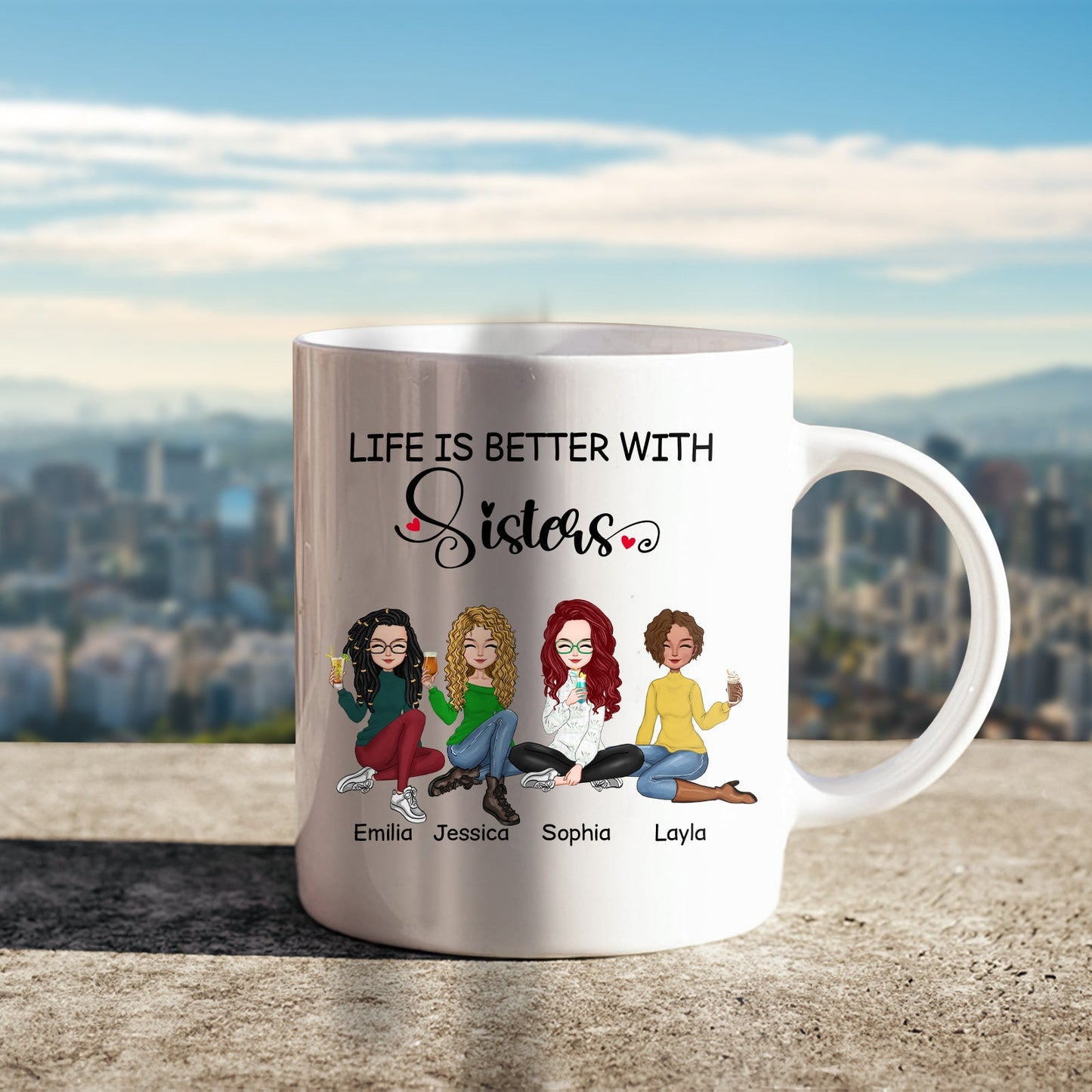 Besties - Life Is Better With Sisters - Personalized Mug