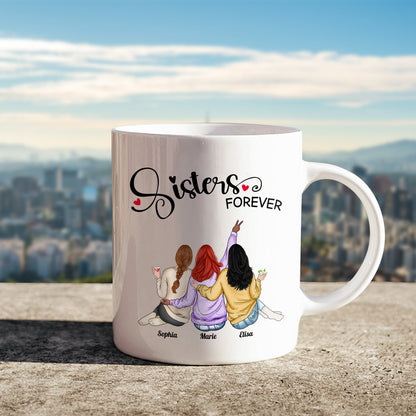 Besties - Sisters Forever - Personalized Mug (Ver 3)