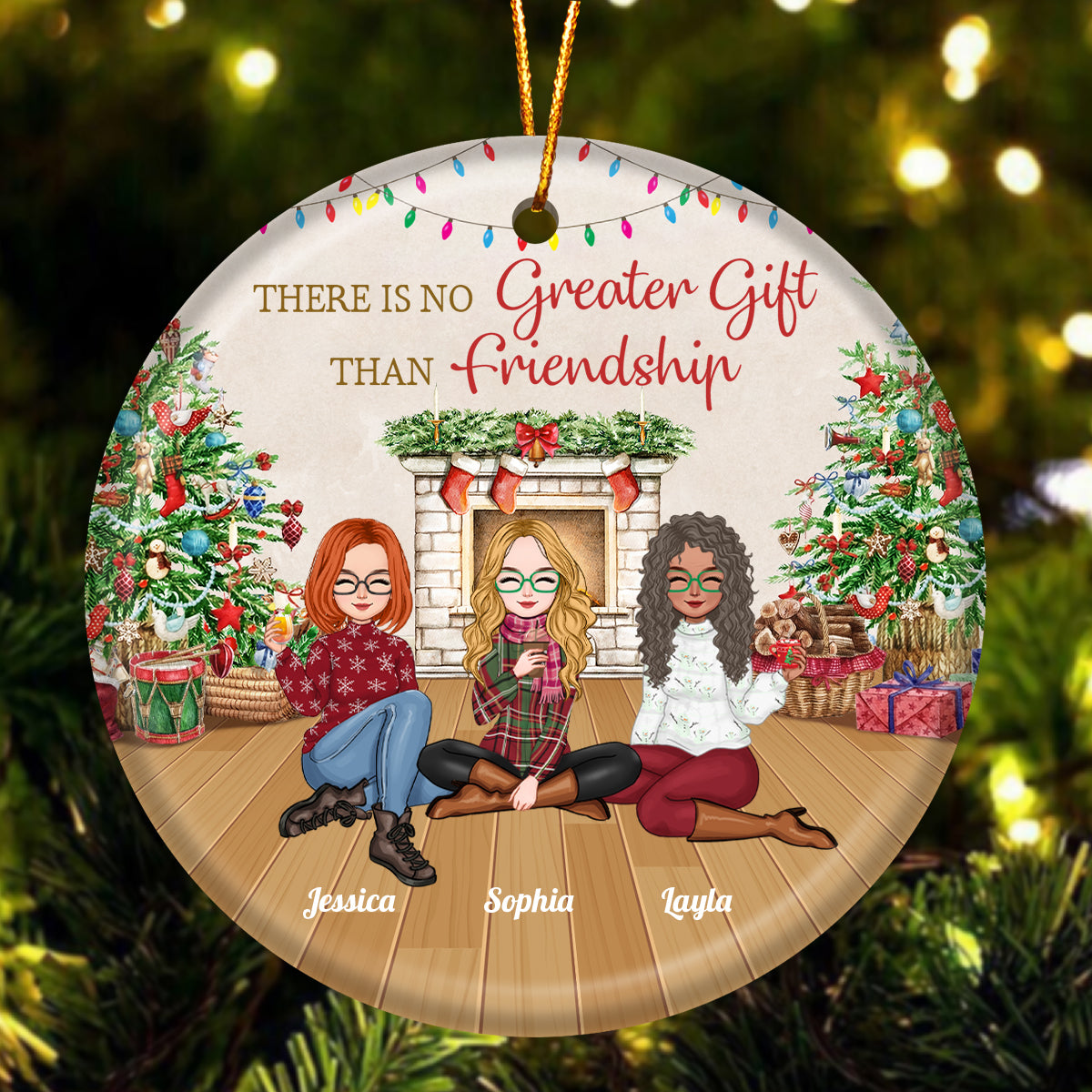 Friends - There is no greater gift than friendship - Personalized Ceramic Round Shaped