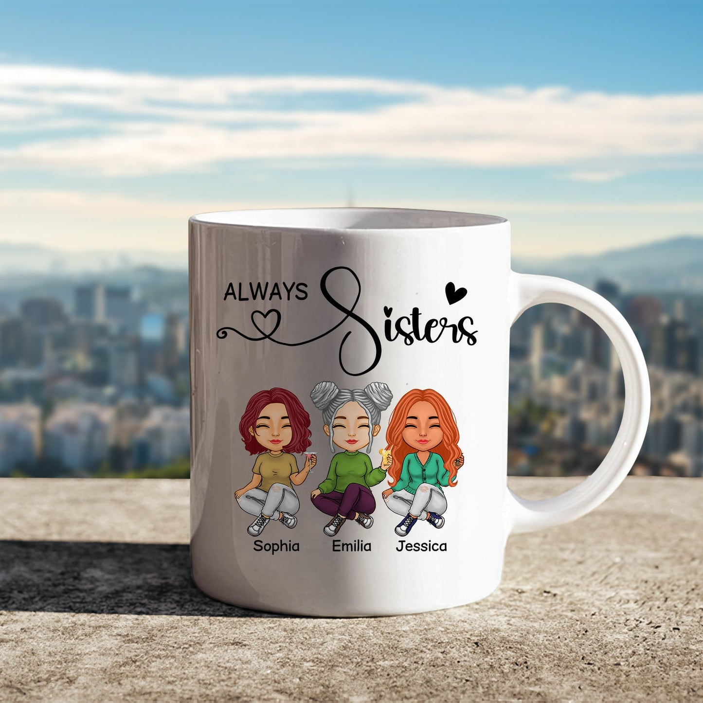 Besties - Always Sisters - Personalized Mug (Ver 2)