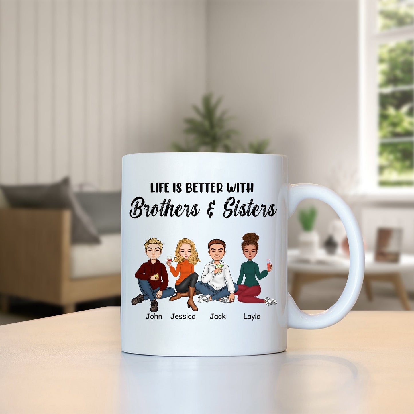 Family- Life Is Better With Brothers And Sisters - Personalized Mug