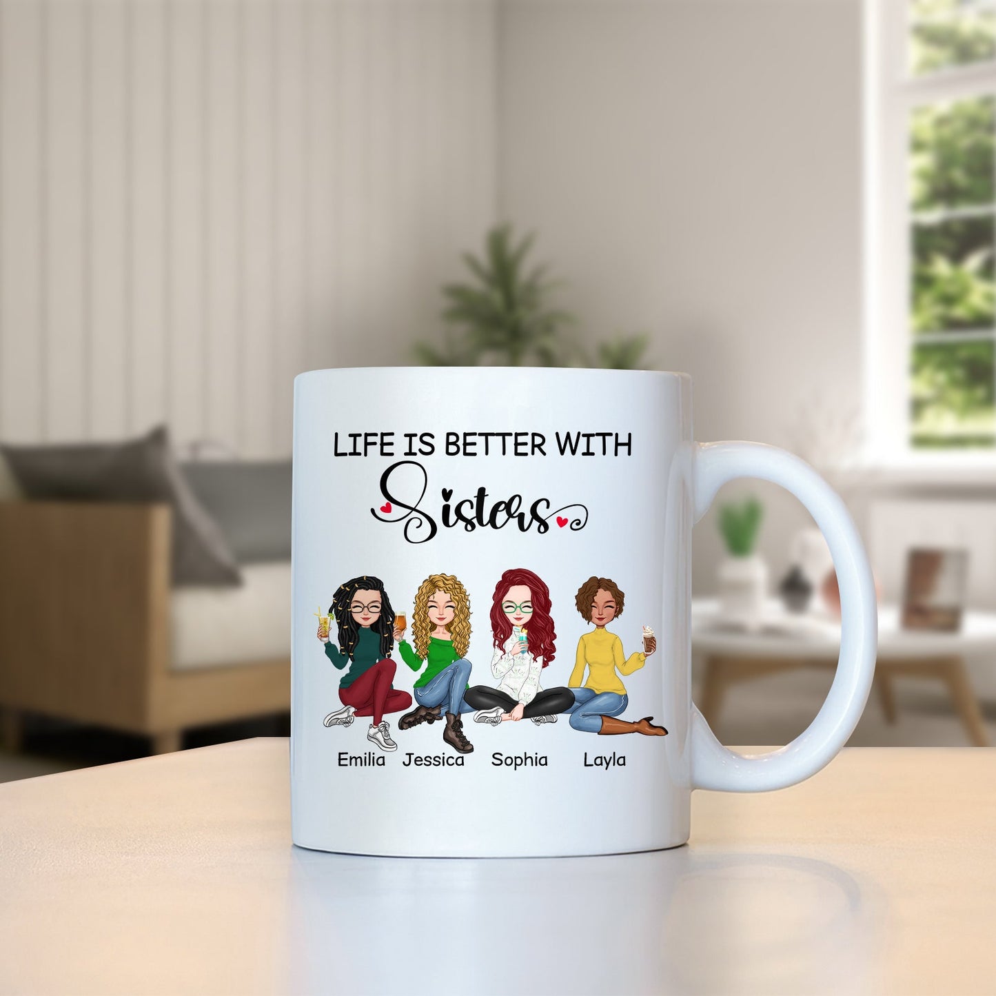 Besties - Life Is Better With Sisters - Personalized Mug