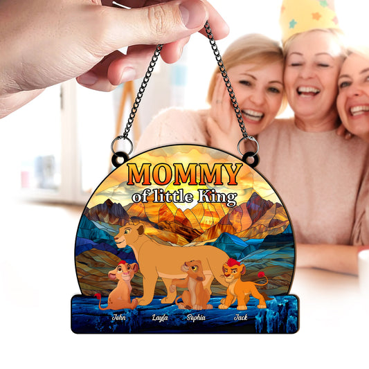 Mother - Mommy Of Little King - Personalized  Hanging Suncatcher Ornament
