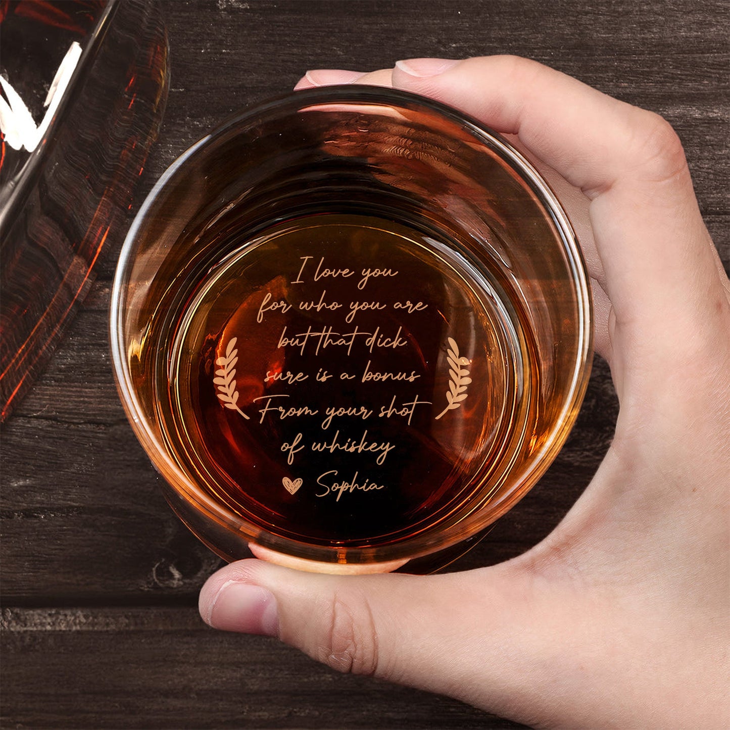 Family - I Love You For Who You Are But That Sure Is A Bonus - Personalized Whiskey Glass