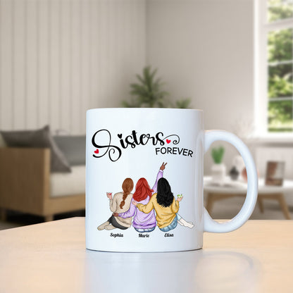 Besties - Sisters Forever - Personalized Mug (Ver 3)