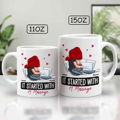 Couple - It Started With A Message - Personalized Mug