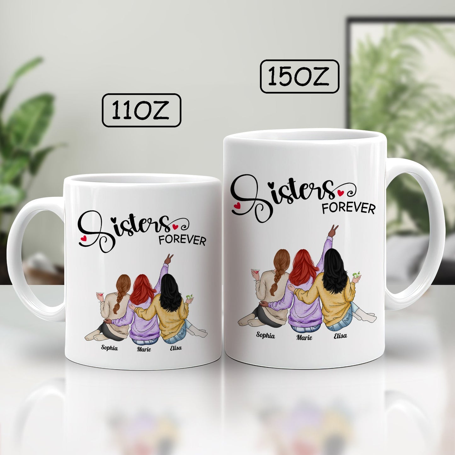 Besties - Sisters Forever - Personalized Mug (Ver 3)