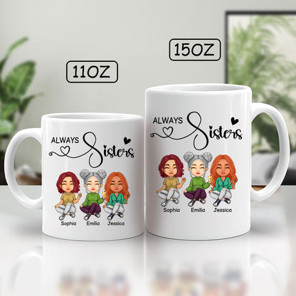 Besties - Always Sisters - Personalized Mug (Ver 2)