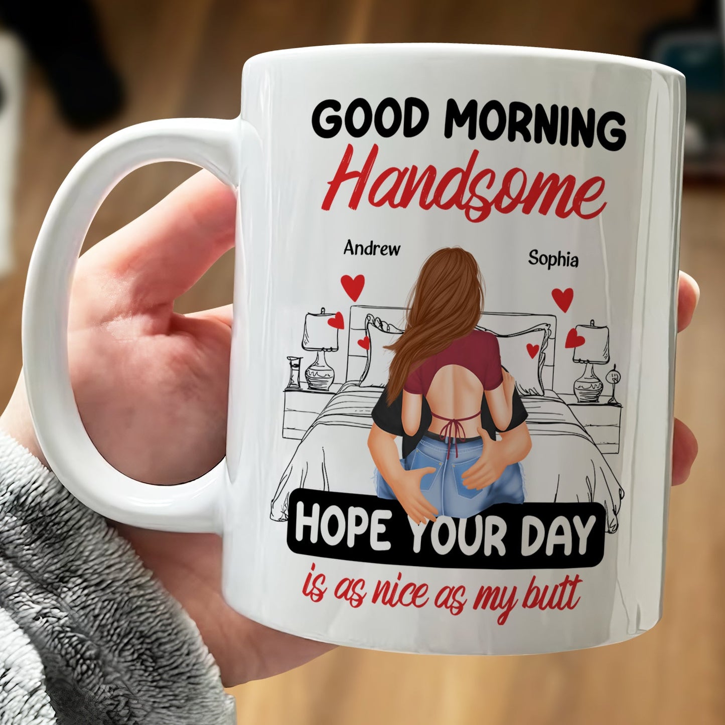 Couple - Good Morning Handsome - Personalized Mug