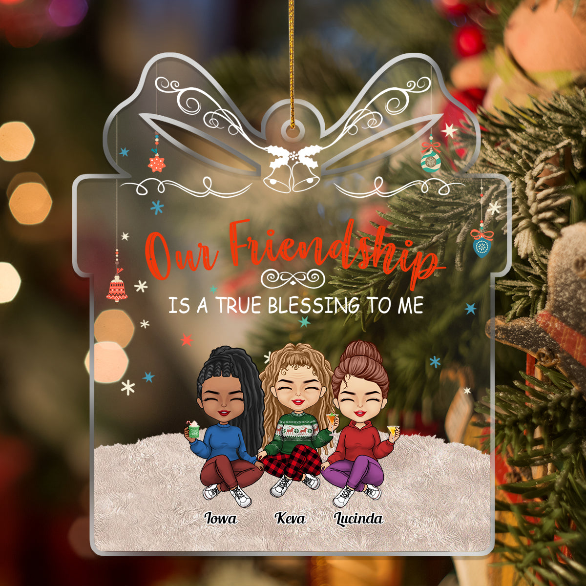 Our Friendship Is A True Blessing To Me - Personalized Acrylic Ornament