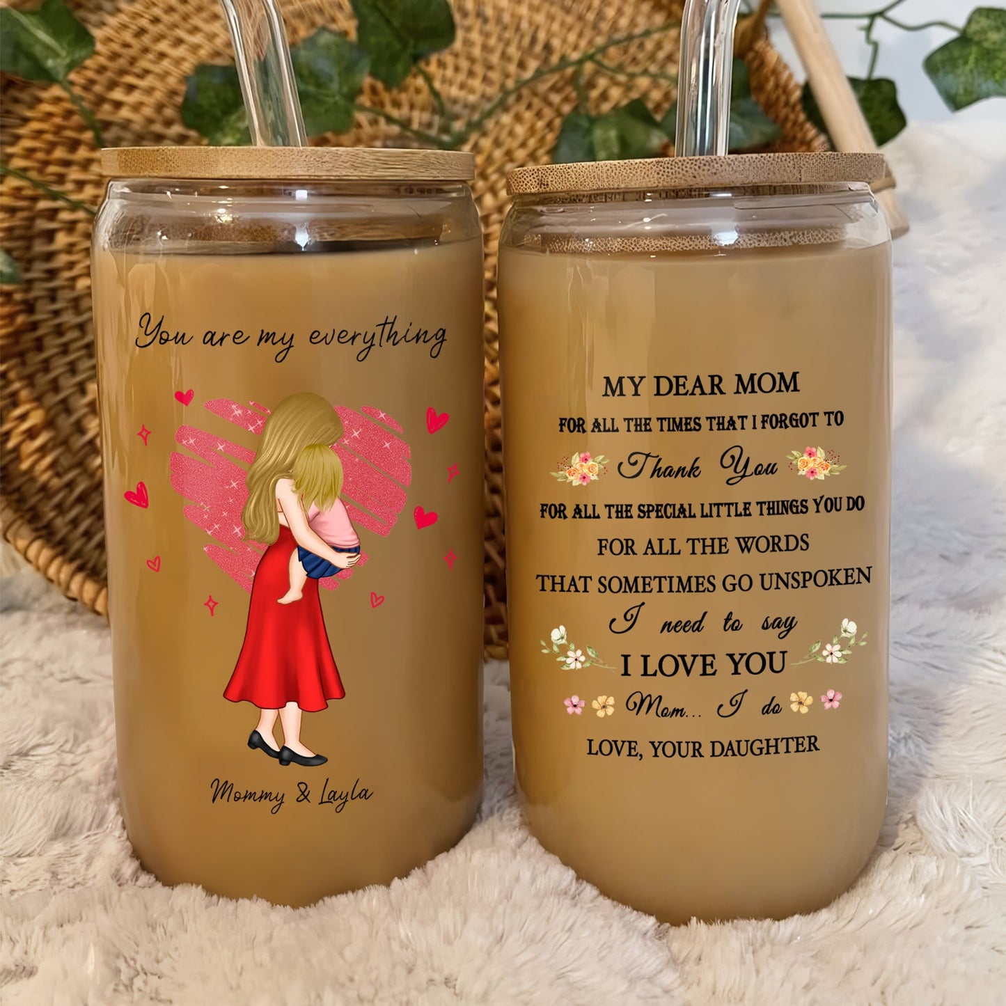 Mother - You Are My Everything Mom Holding Kid - Personalized - Clear Can Glass