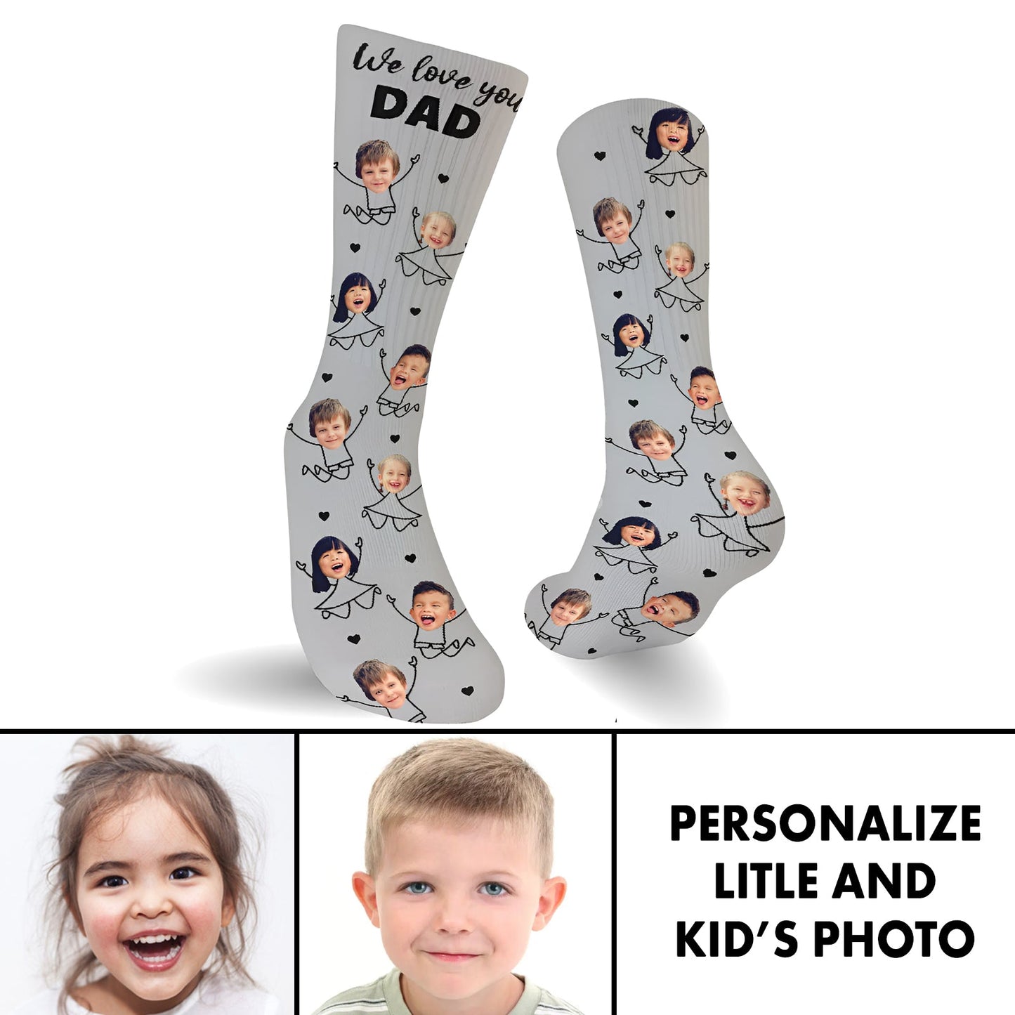 Father - Love You Dad - Personalized Socks