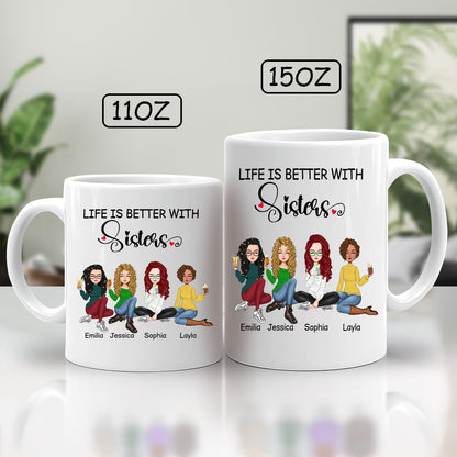 Besties - Life Is Better With Sisters - Personalized Mug