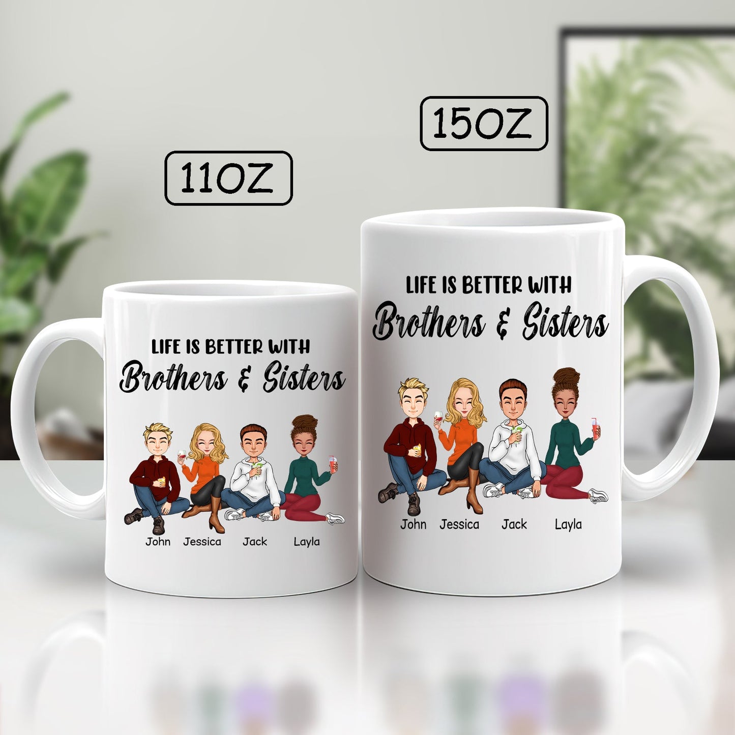 Family- Life Is Better With Brothers And Sisters - Personalized Mug