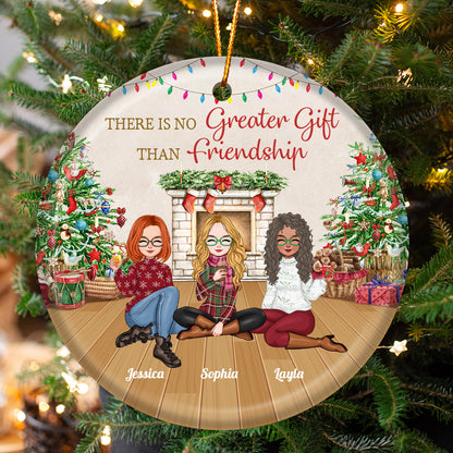 Friends - There is no greater gift than friendship - Personalized Ceramic Round Shaped