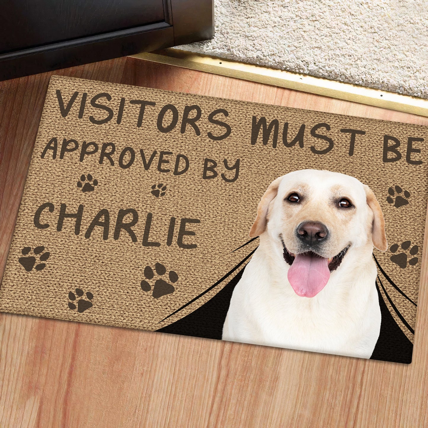 Pet Lovers - Visitors Must Be Approved By This Dog - Personalized Doormat