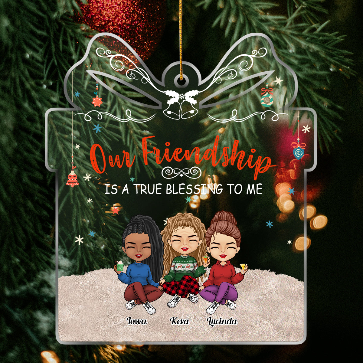 Our Friendship Is A True Blessing To Me - Personalized Acrylic Ornament