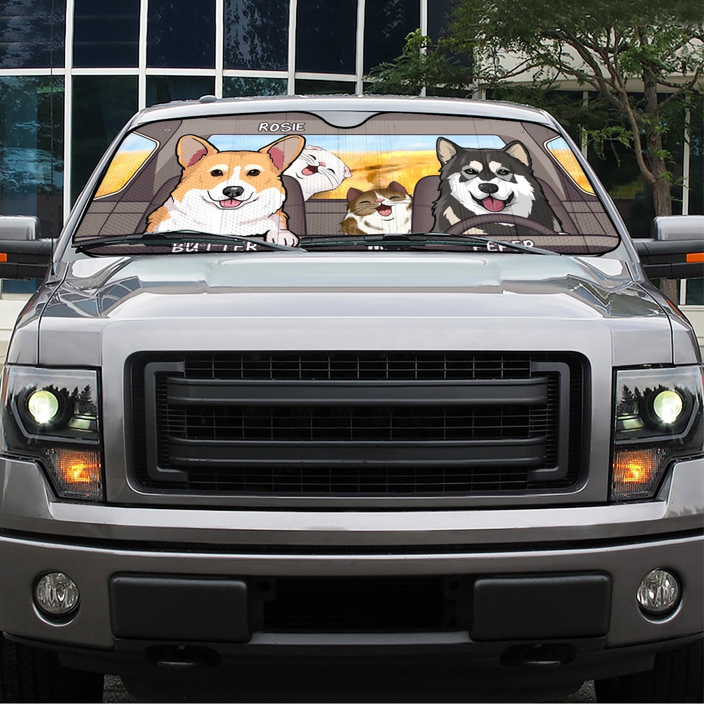 Pet Lovers - Dogs And Cats - Personalized Car Sunshade