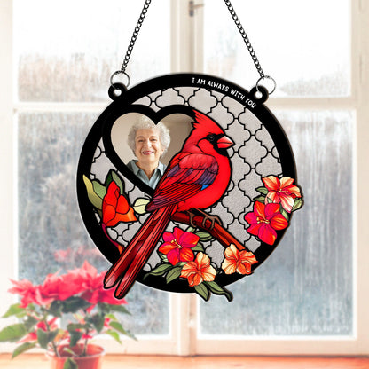 Family - Cardinal I'm By Your Side - Personalized Window Hanging Suncatcher Ornament