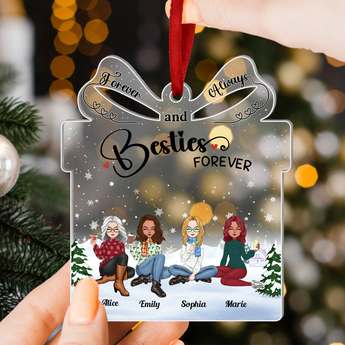 Our Friendship Is A True Blessing To Me - Personalized Acrylic Ornament (Ver 3)