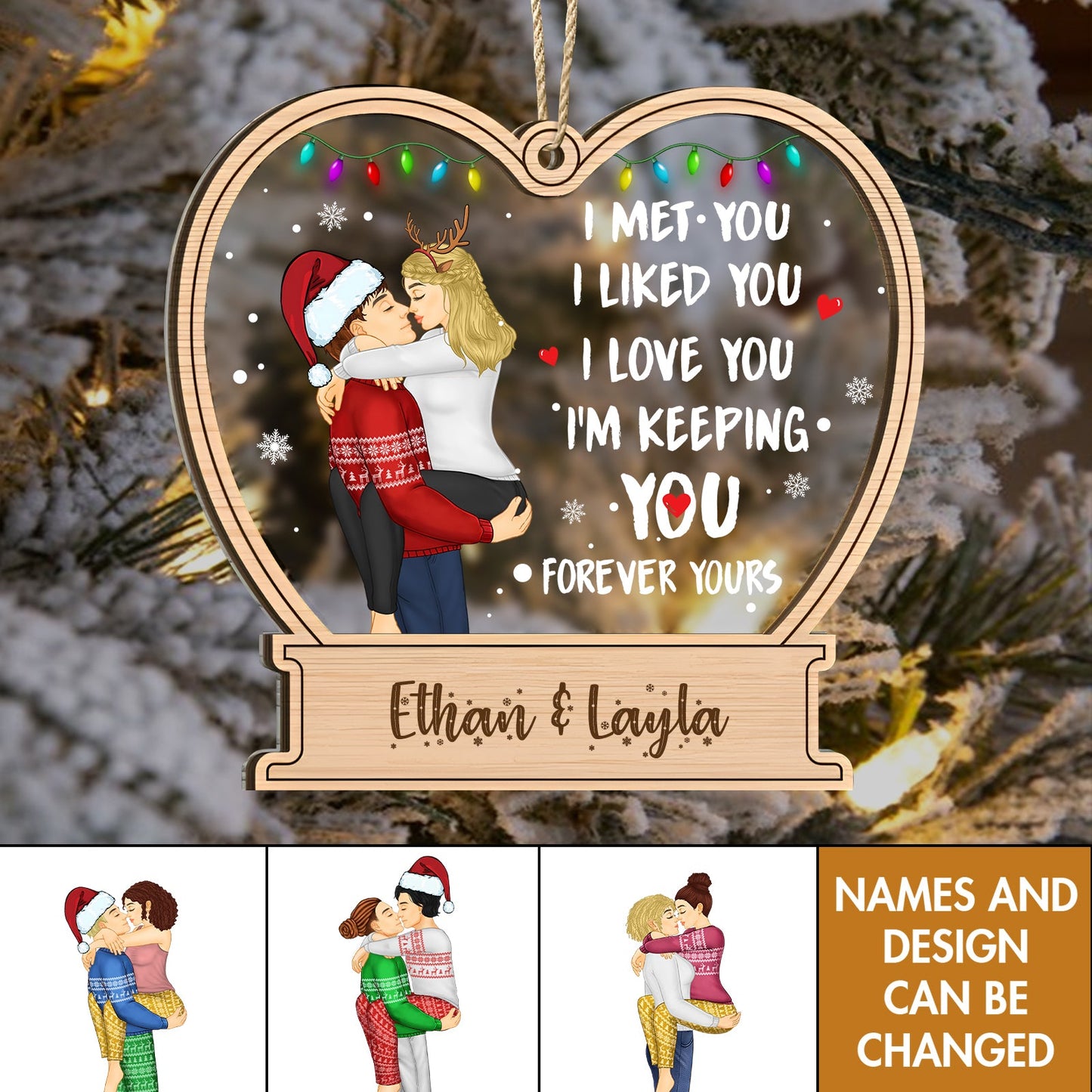 Couple - Couple Forever Yours - Personalized 2-Layered Mix Ornament