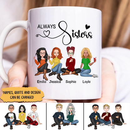 Besties - Always Sisters - Personalized Mug