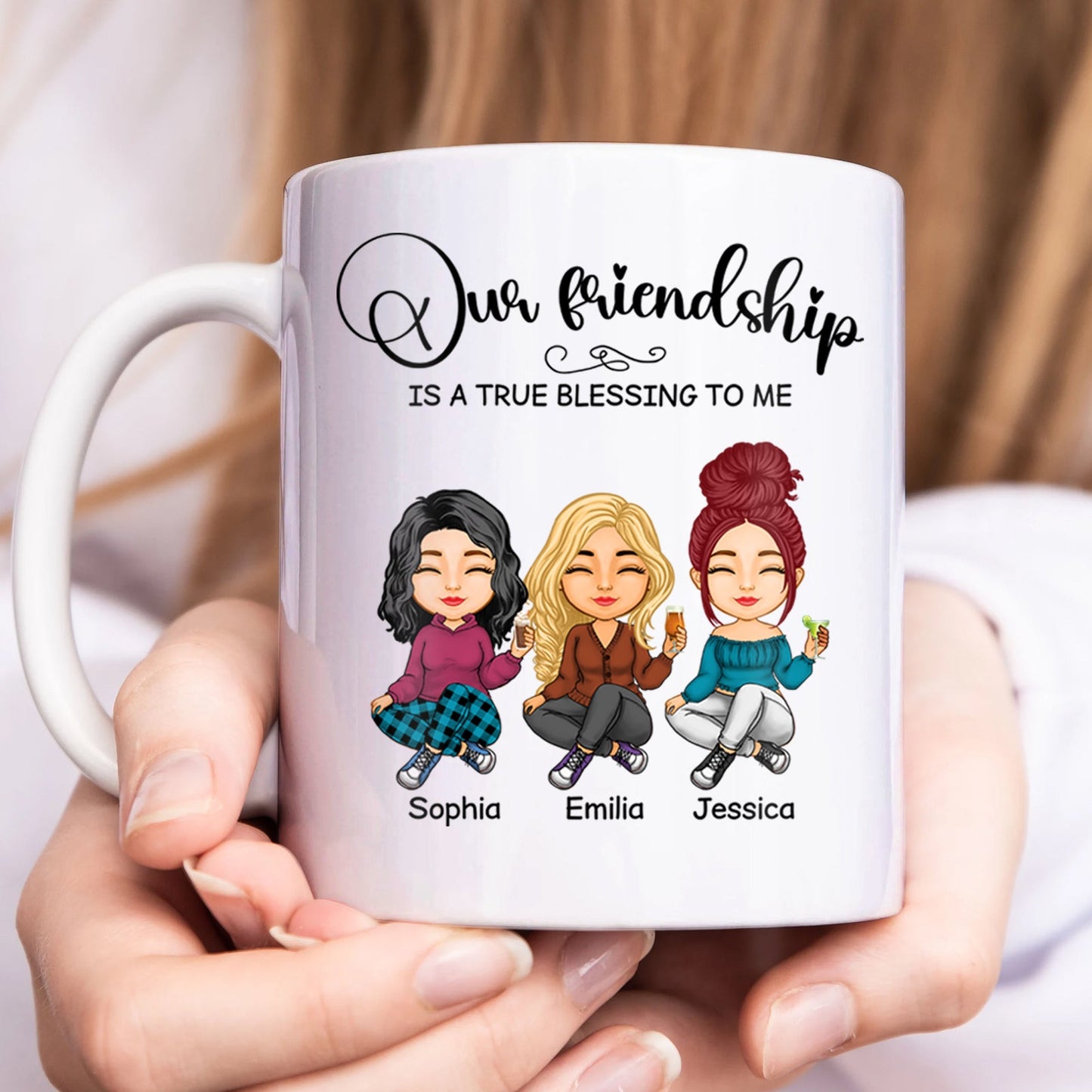 Besties - Our Friendship Is A True Blessing To Me - Personalized Mug (Ver2)