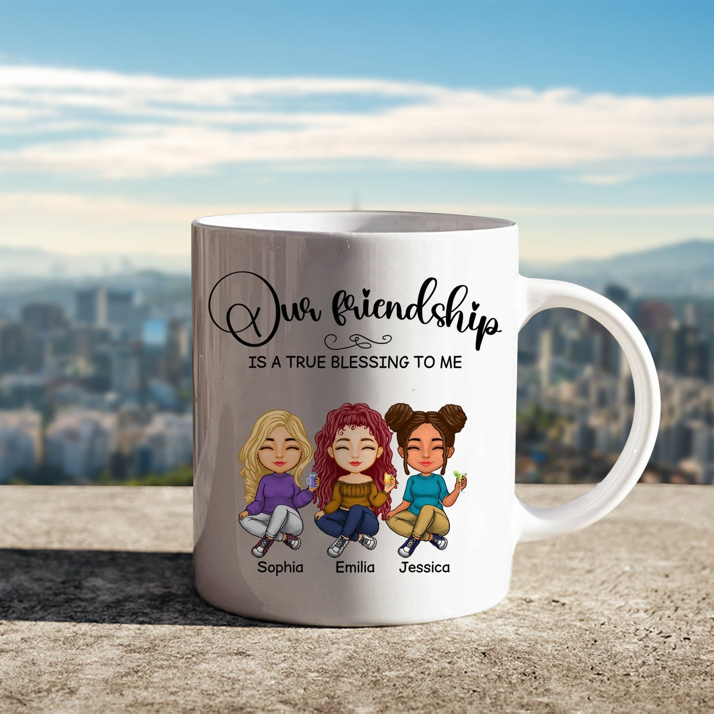 Besties - Our Friendship Is A True Blessing To Me - Personalized Mug (Ver2)